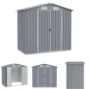 Skure, Garager & Carports^The Living Store haveskur 205x129x183 cm galvaniseret stål grå - Skure & Redskabsskure