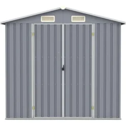 Skure, Garager & Carports^The Living Store haveskur 205x129x183 cm galvaniseret stål grå - Skure & Redskabsskure