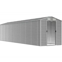 Skure, Garager & Carports^The Living Store haveskur 191x810x198 cm galvaniseret stål lysegrå - Skure & Redskabsskure
