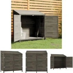 Sale The Living Store haveskur 102x52x112 cm massivt grantræ antracitgrå - Skure & Redskabsskure Skure, Garager & Carports