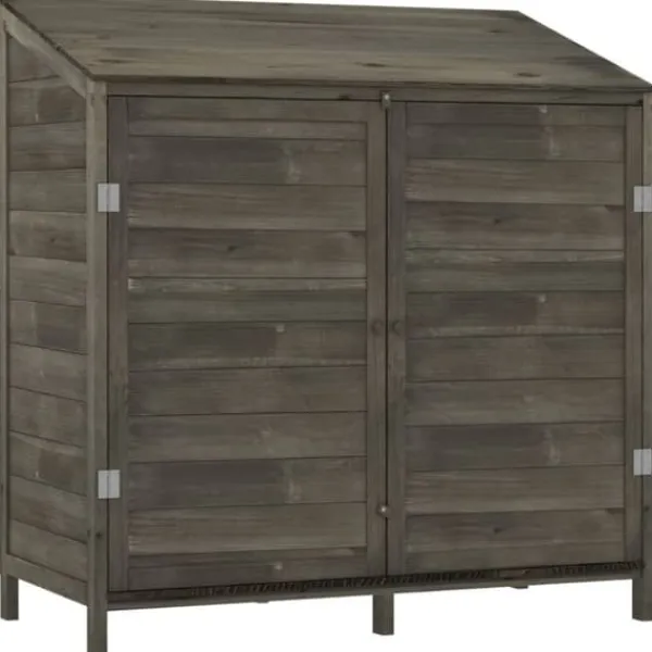 Sale The Living Store haveskur 102x52x112 cm massivt grantræ antracitgrå - Skure & Redskabsskure Skure, Garager & Carports