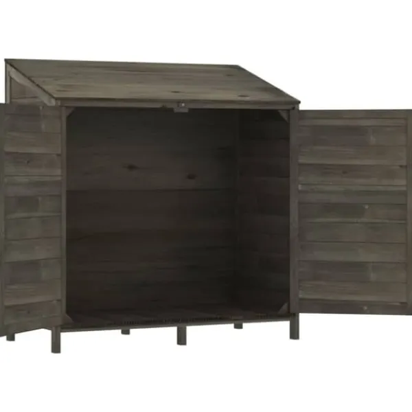 Sale The Living Store haveskur 102x52x112 cm massivt grantræ antracitgrå - Skure & Redskabsskure Skure, Garager & Carports