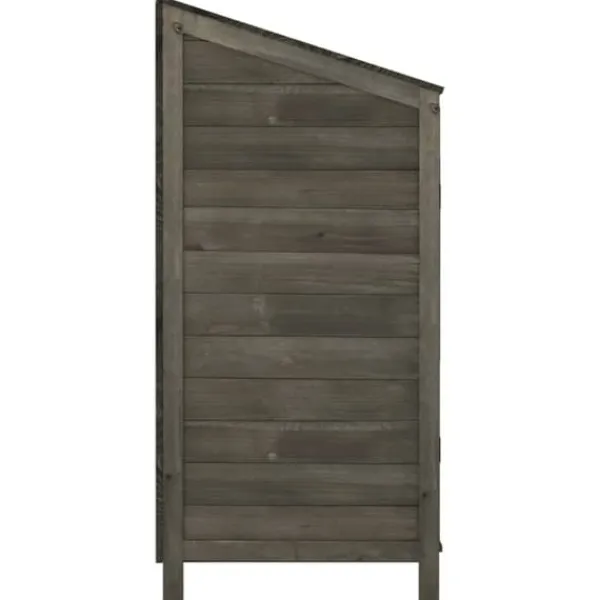 Sale The Living Store haveskur 102x52x112 cm massivt grantræ antracitgrå - Skure & Redskabsskure Skure, Garager & Carports