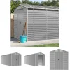 Skure, Garager & Carports^The Living Store haveskur 191x470x198 cm galvaniseret stål lysegrå - Skure & Redskabsskure