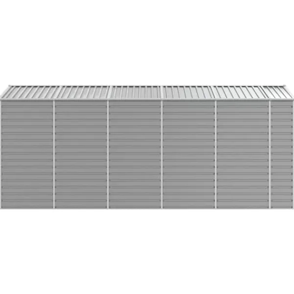 Skure, Garager & Carports^The Living Store haveskur 191x470x198 cm galvaniseret stål lysegrå - Skure & Redskabsskure