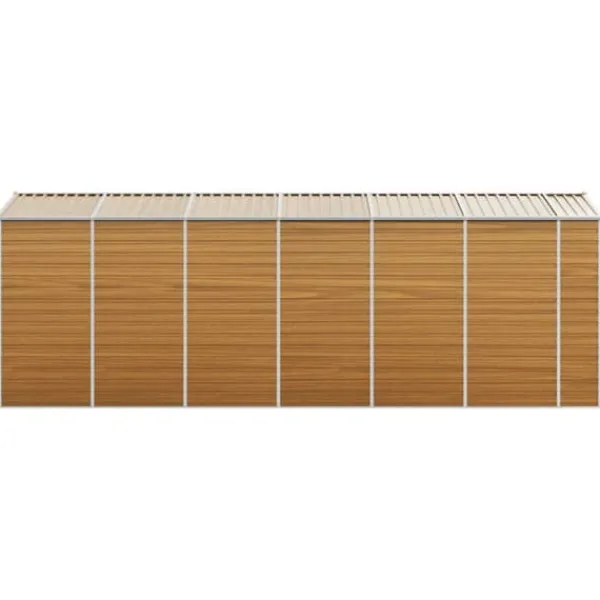 Best The Living Store haveskur 191x555x198 cm galvaniseret stål lysebrun - Skure & Redskabsskure Skure, Garager & Carports
