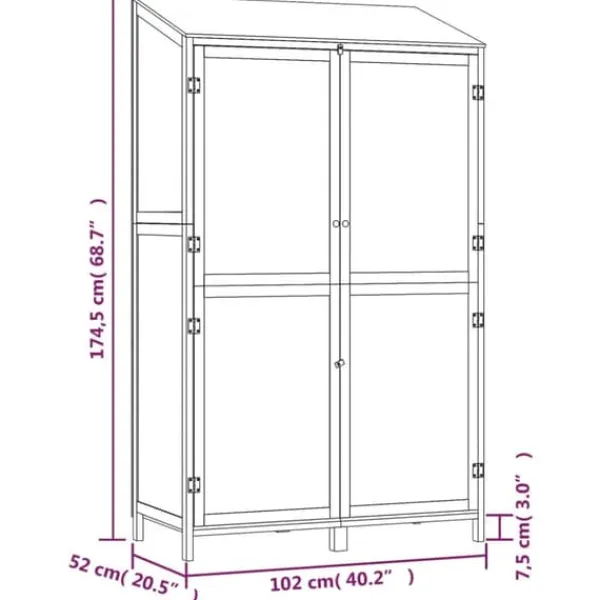Skure, Garager & Carports^The Living Store haveskur 102x52x174,5 cm massivt grantræ - Skure & Redskabsskure