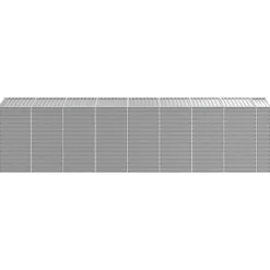Online The Living Store haveskur 191x725x198 cm galvaniseret stål lysegrå - Skure & Redskabsskure Skure, Garager & Carports