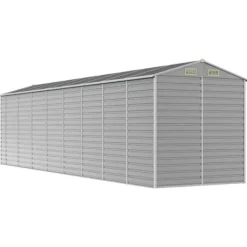 Online The Living Store haveskur 191x725x198 cm galvaniseret stål lysegrå - Skure & Redskabsskure Skure, Garager & Carports