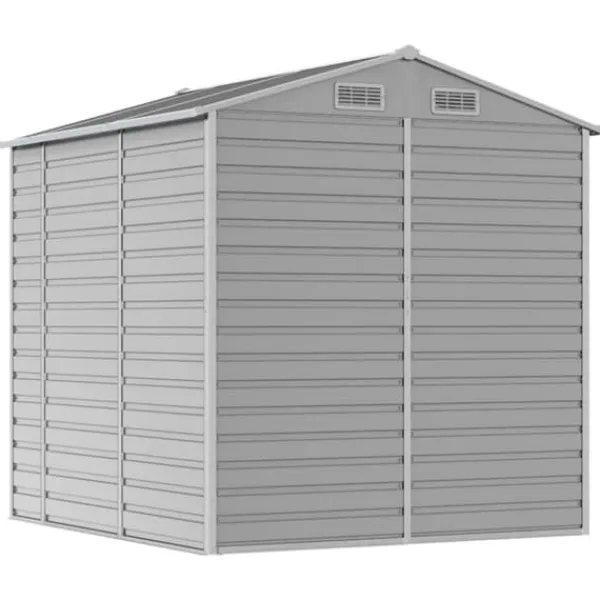 Discount The Living Store haveskur 191x215x198 cm galvaniseret stål lysegrå - Skure & Redskabsskure Skure, Garager & Carports