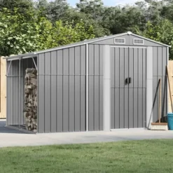 Best The Living Store haveskur 277x192,5x179 cm galvaniseret stål grå - Skure & Redskabsskure Skure, Garager & Carports