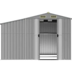 Best The Living Store haveskur 277x192,5x179 cm galvaniseret stål grå - Skure & Redskabsskure Skure, Garager & Carports