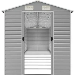 Skure, Garager & Carports^The Living Store haveskur 191x980x198 cm galvaniseret stål lysegrå - Skure & Redskabsskure