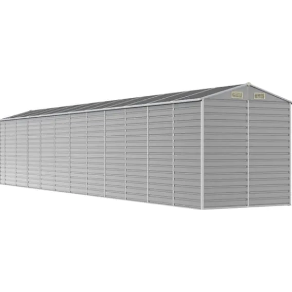 Skure, Garager & Carports^The Living Store haveskur 191x980x198 cm galvaniseret stål lysegrå - Skure & Redskabsskure