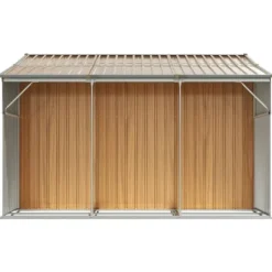 Hot The Living Store haveskur 277x279x179 cm galvaniseret stål lysebrun - Skure & Redskabsskure Skure, Garager & Carports