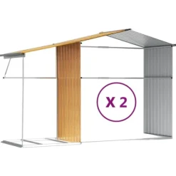 Hot The Living Store haveskur 277x279x179 cm galvaniseret stål lysebrun - Skure & Redskabsskure Skure, Garager & Carports