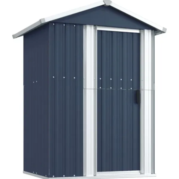 Skure, Garager & Carports^The Living Store haveskur 126x97,5x177 cm galvaniseret stål antracitgrå - Skure & Redskabsskure