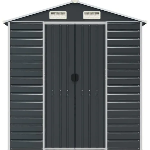 Skure, Garager & Carports^The Living Store haveskur 191x300x198 cm galvaniseret stål antracitgrå - Skure & Redskabsskure