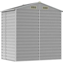 Sale The Living Store haveskur 191x130x198 cm galvaniseret stål lysegrå - Skure & Redskabsskure Skure, Garager & Carports