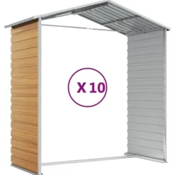 Best The Living Store haveskur 191x895x198 cm galvaniseret stål lysebrun - Skure & Redskabsskure Skure, Garager & Carports