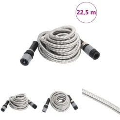 Discount The Living Store haveslange med sprøjtedyse 0,6" 22,5 m rustfrit stål sølvfarvet - Haveslanger Vanding