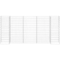 Krukker & Plantebeholdere^The Living Store H-formet gabion-plantekasse 260x40x120 cm stål - Plantekrukker