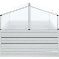 Drivhus^The Living Store højbed med drivhus 100x100x85 cm sølvfarvet - Plantekrukker