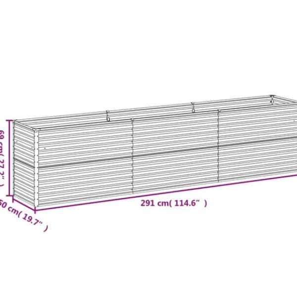 Discount The Living Store højbed 291x50x69 cm cortenstål - Plantekrukker Krukker & Plantebeholdere