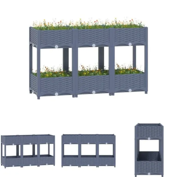 Krukker & Plantebeholdere^The Living Store højbed 120x40x71 cm polypropylen - Plantekrukker