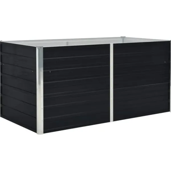 Krukker & Plantebeholdere^The Living Store hævet blomsterbed 160 x 80 x 45 cm galvaniseret stål antracit - Plantekrukker