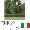 Flag & Vindposer^The Living Store Italien flag og flagstang 5,55 m aluminium - Flag & vimpler
