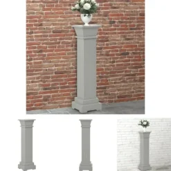 Sale The Living Store klassisk plantestativ 17x17x66 cm MDF firkantet grå - Planteborde Plantestativer