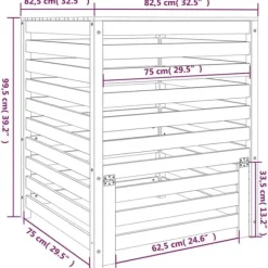Outlet The Living Store kompostbeholder 82,5x82,5x99,5 cm massivt fyrretræ hvid - Kompostbeholdere Kompostering