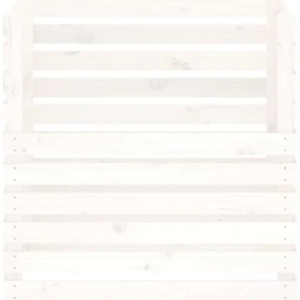 New The Living Store kompostbeholder 80x80x78 cm massivt fyrretræ hvid - Kompostbeholdere Kompostering