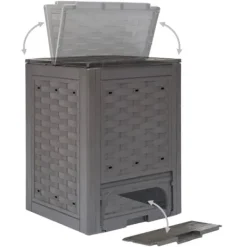 Kompostering^The Living Store kompostbeholdere 2 stk. 60 x 60 x 83 cm 600 l brun - Kompostbeholdere