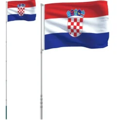 Flag & Vindposer^The Living Store Kroatien flag og flagstang 5,55 m aluminium - Flag & vimpler