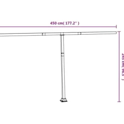 Buer, Spalier, Lysthuse Uden Tag^The Living Store markisestolpesæt 450x245 cm jern antracitgrå - Markiser