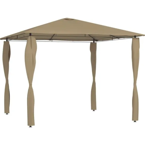 New The Living Store med stolpeovertræk 3x3x2,6 m 160 g/m² gråbrun - Festtelte & havepavilloner Telte & Lysthuse