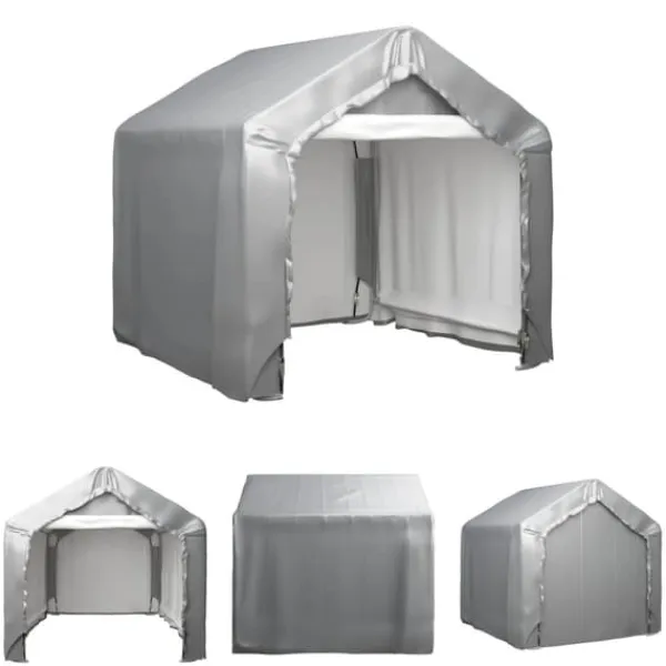 Skure, Garager & Carports^The Living Store opbevaringstelt 180x180 cm galvaniseret stål grå - Skure & Redskabsskure