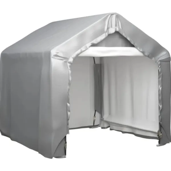 Skure, Garager & Carports^The Living Store opbevaringstelt 180x180 cm galvaniseret stål grå - Skure & Redskabsskure