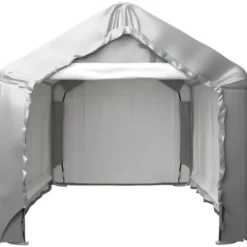 Skure, Garager & Carports^The Living Store opbevaringstelt 180x180 cm galvaniseret stål grå - Skure & Redskabsskure