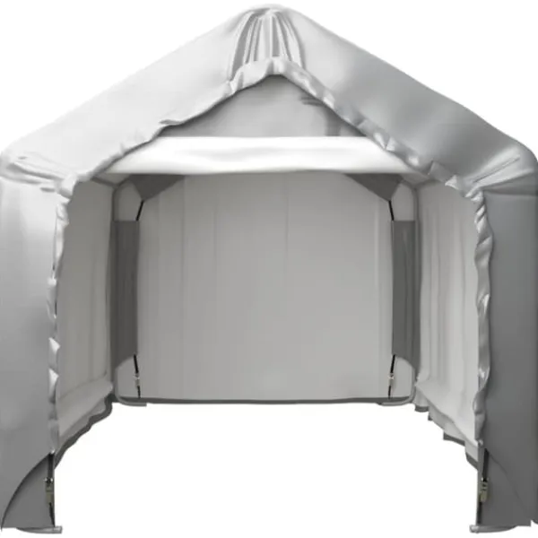 Skure, Garager & Carports^The Living Store opbevaringstelt 180x180 cm galvaniseret stål grå - Skure & Redskabsskure