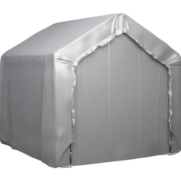 Skure, Garager & Carports^The Living Store opbevaringstelt 180x180 cm galvaniseret stål grå - Skure & Redskabsskure