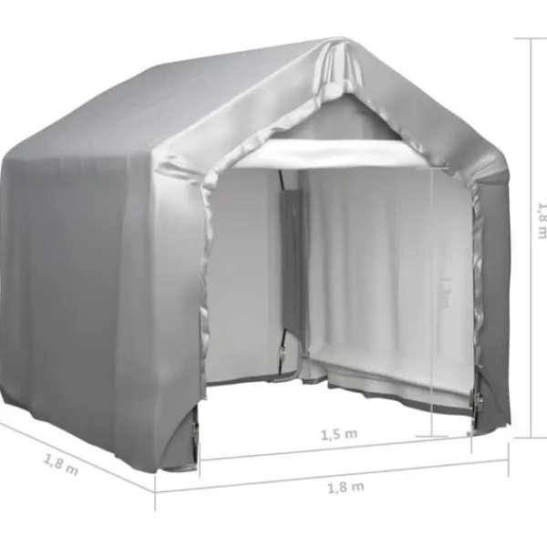 Skure, Garager & Carports^The Living Store opbevaringstelt 180x180 cm galvaniseret stål grå - Skure & Redskabsskure
