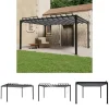 Buer, Spalier, Lysthuse Uden Tag^The Living Store pavillon med lameltag 3x4 m aluminium og stof antracitgrå - Festtelte & havepavilloner