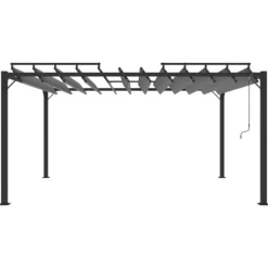 Buer, Spalier, Lysthuse Uden Tag^The Living Store pavillon med lameltag 3x4 m aluminium og stof antracitgrå - Festtelte & havepavilloner