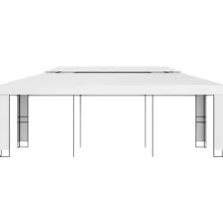 Outlet The Living Store pavillon med dobbelttag 3x6 m hvid - Festtelte & havepavilloner Telte & Lysthuse
