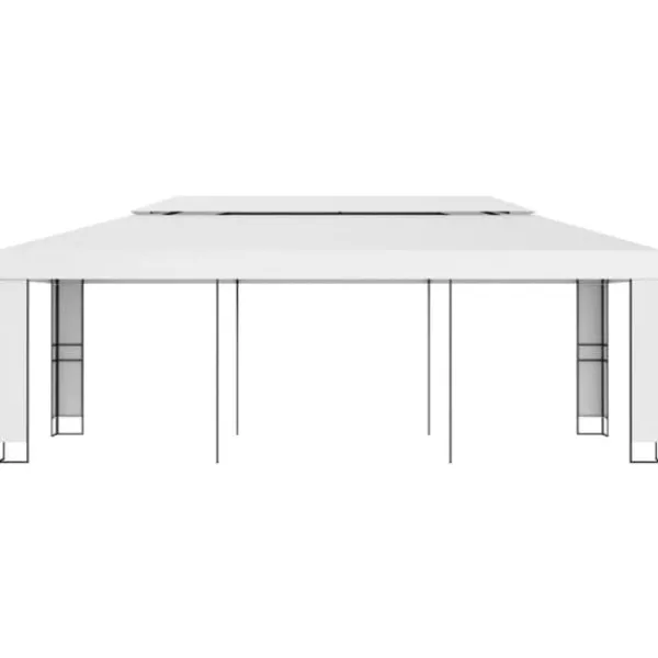 Outlet The Living Store pavillon med dobbelttag 3x6 m hvid - Festtelte & havepavilloner Telte & Lysthuse