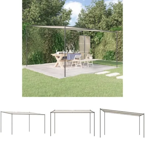 Clearance The Living Store pavillon 4x4 m 180 g/m² stof og stål hvid - Festtelte & havepavilloner Buer, Spalier, Lysthuse Uden Tag