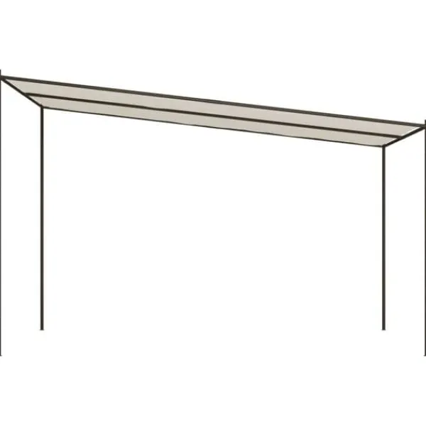 Clearance The Living Store pavillon 4x4 m 180 g/m² stof og stål hvid - Festtelte & havepavilloner Buer, Spalier, Lysthuse Uden Tag